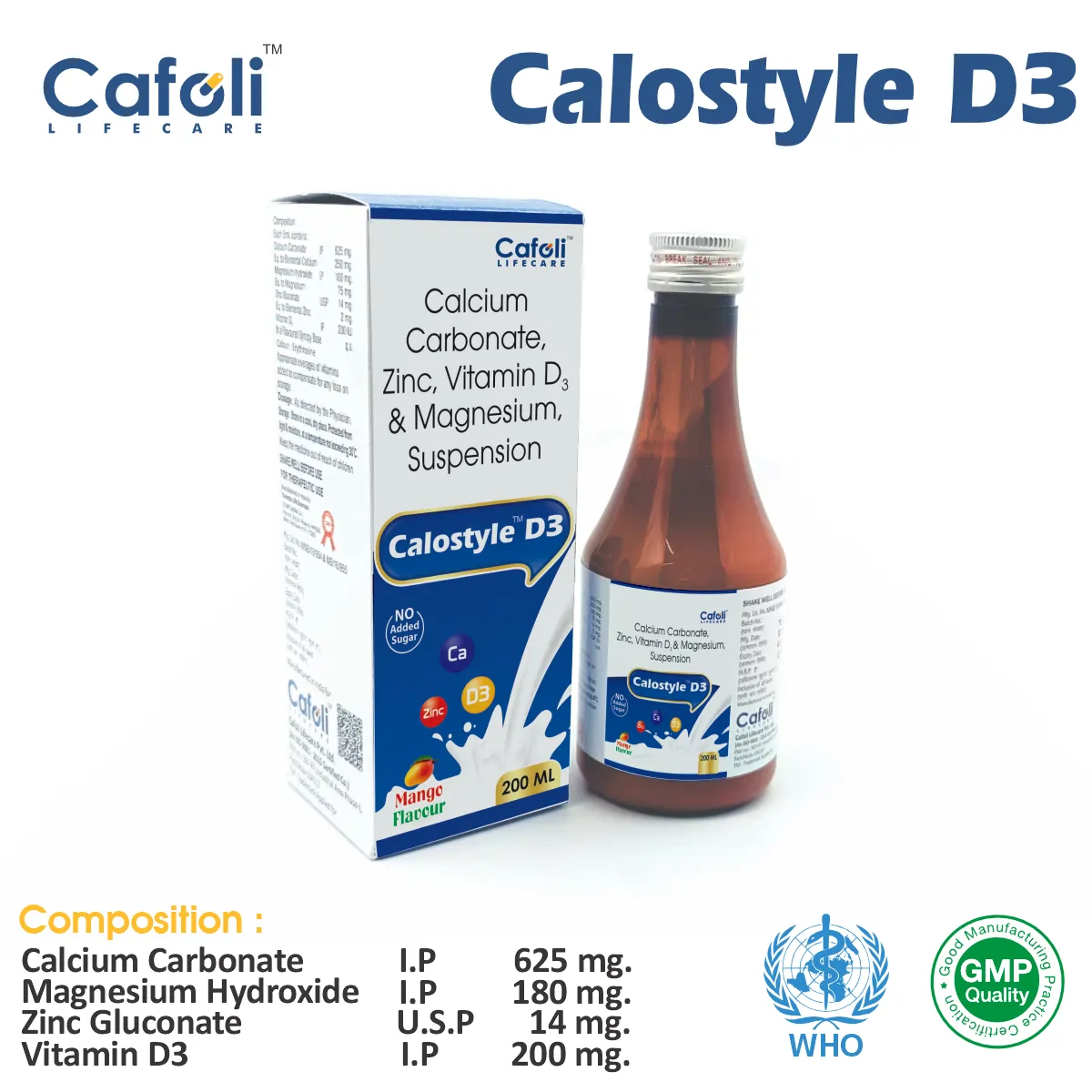 Calcium Carbonate + Magnesium Hydroxide + Zinc Sulphate + Vitamin D3 Syrup at Best Price in PCD Pharma Franchise for Bone Health & Mineral Support.